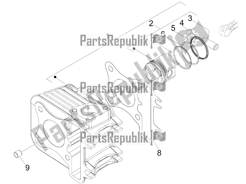 Todas las partes para Unidad De Pasador Cilindro-pistón-muñeca de Vespa Sprint 50 4T 4V 2017
