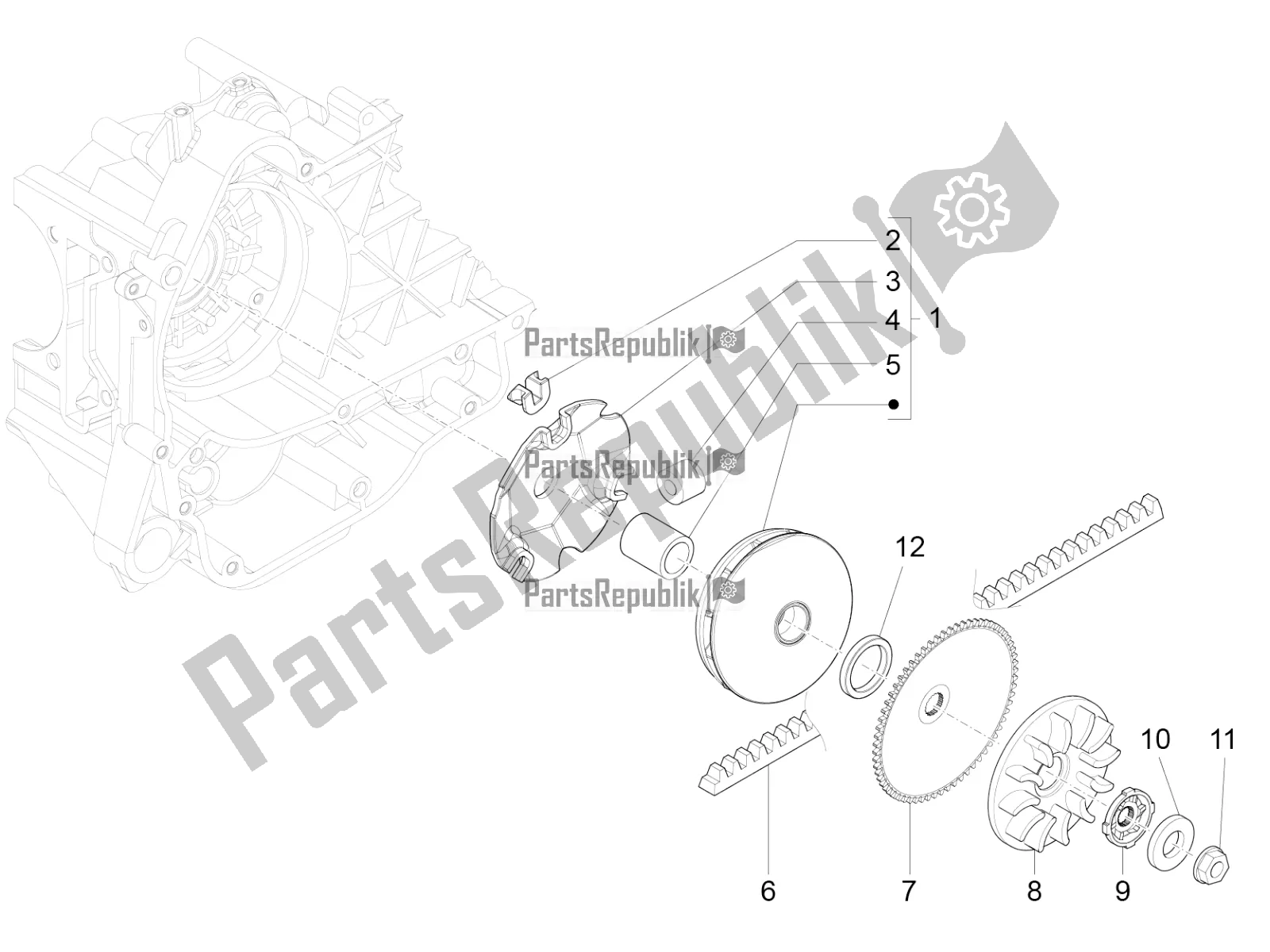 Todas las partes para Polea Motriz de Vespa Sprint 50 4T 4V 2017