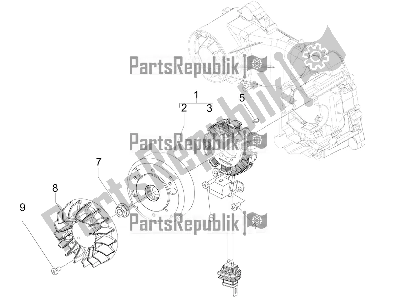 All parts for the Flywheel Magneto of the Vespa Sprint 50 4T 4V 2017