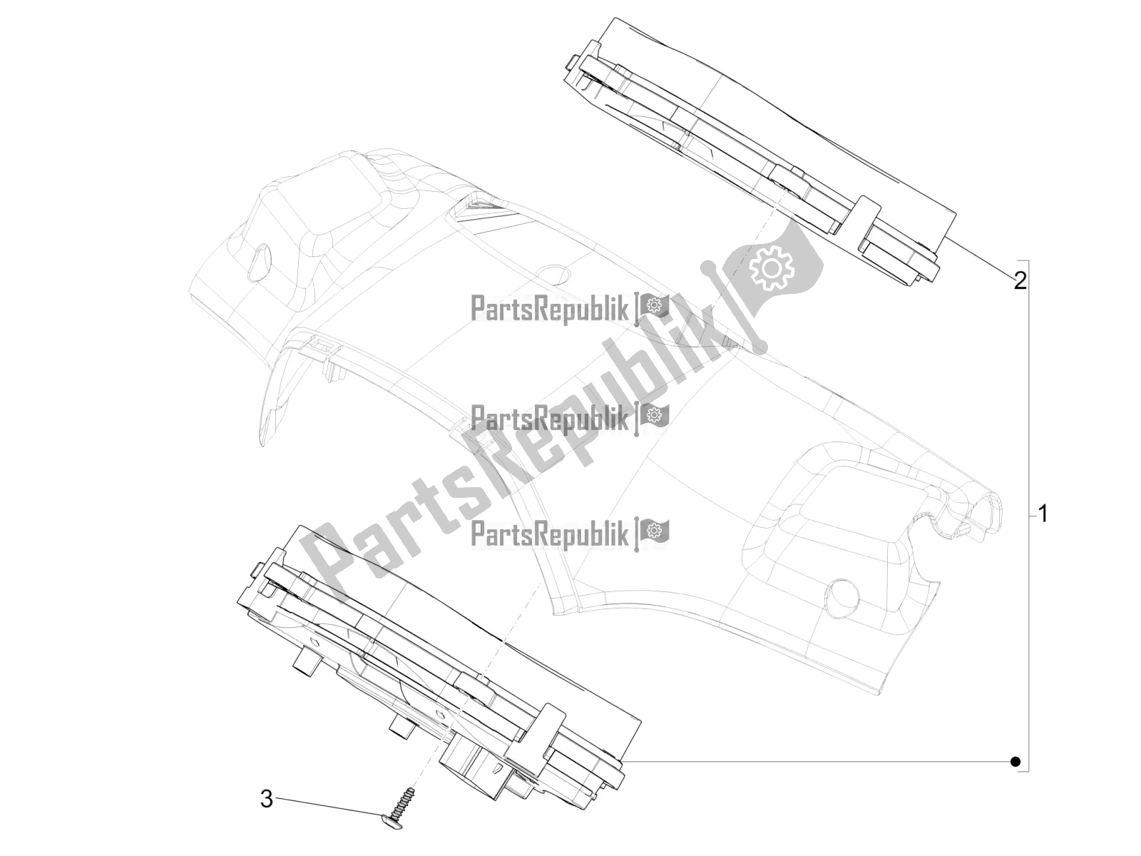 Tutte le parti per il Combinazione Metro - Cruscotto del Vespa Sprint 50 4T 4V 2017