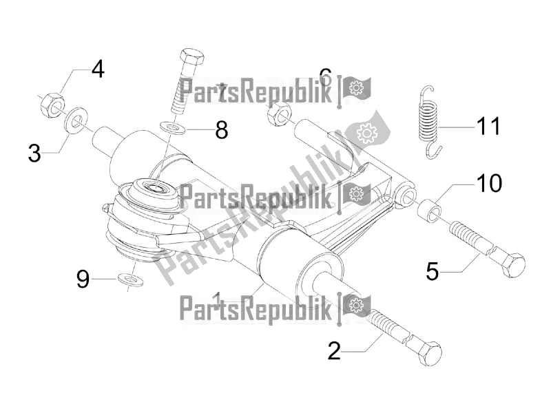 Todas las partes para Brazo Oscilante de Vespa Sprint 50 4T 4V 2017