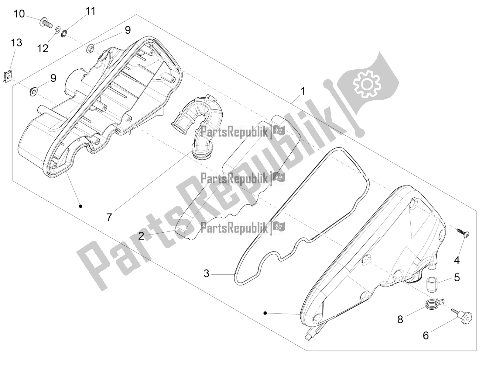 Toutes les pièces pour le Filtre à Air du Vespa Sprint 50 4T 4V 2018