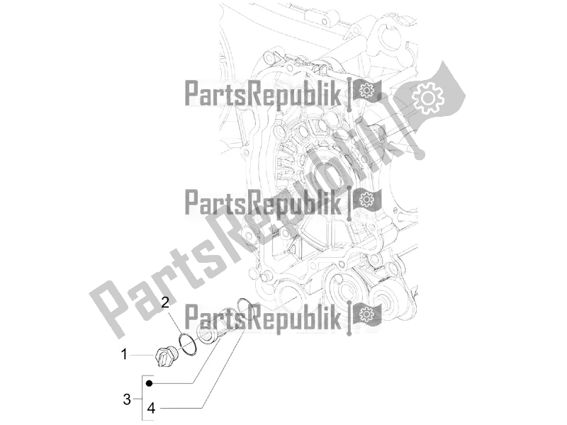 All parts for the Flywheel Magneto Cover - Oil Filter of the Vespa Sprint 50 4T 4V USA 2016