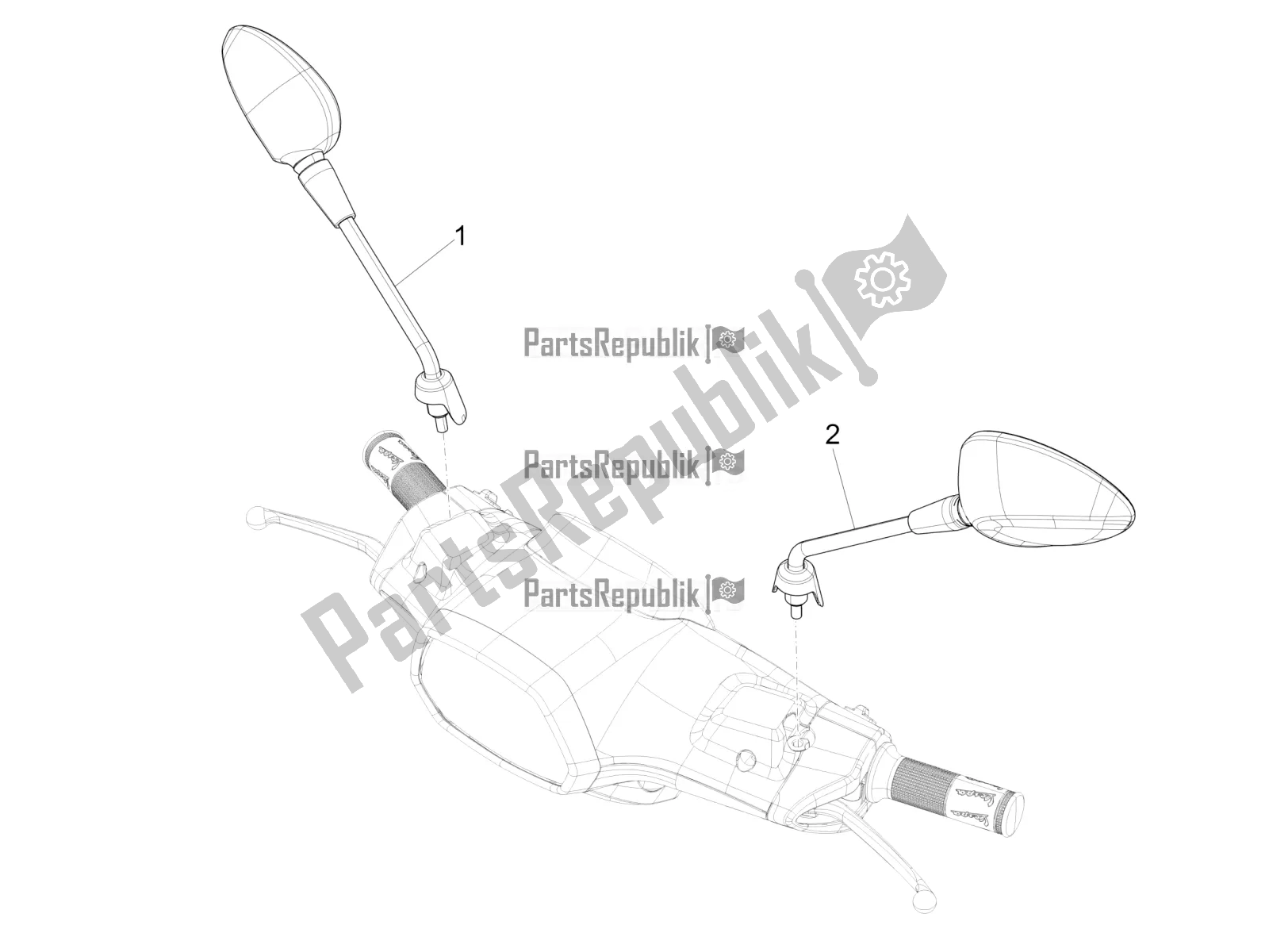 Toutes les pièces pour le Miroir (s) De Conduite du Vespa Sprint 50 4T 4V USA 2017