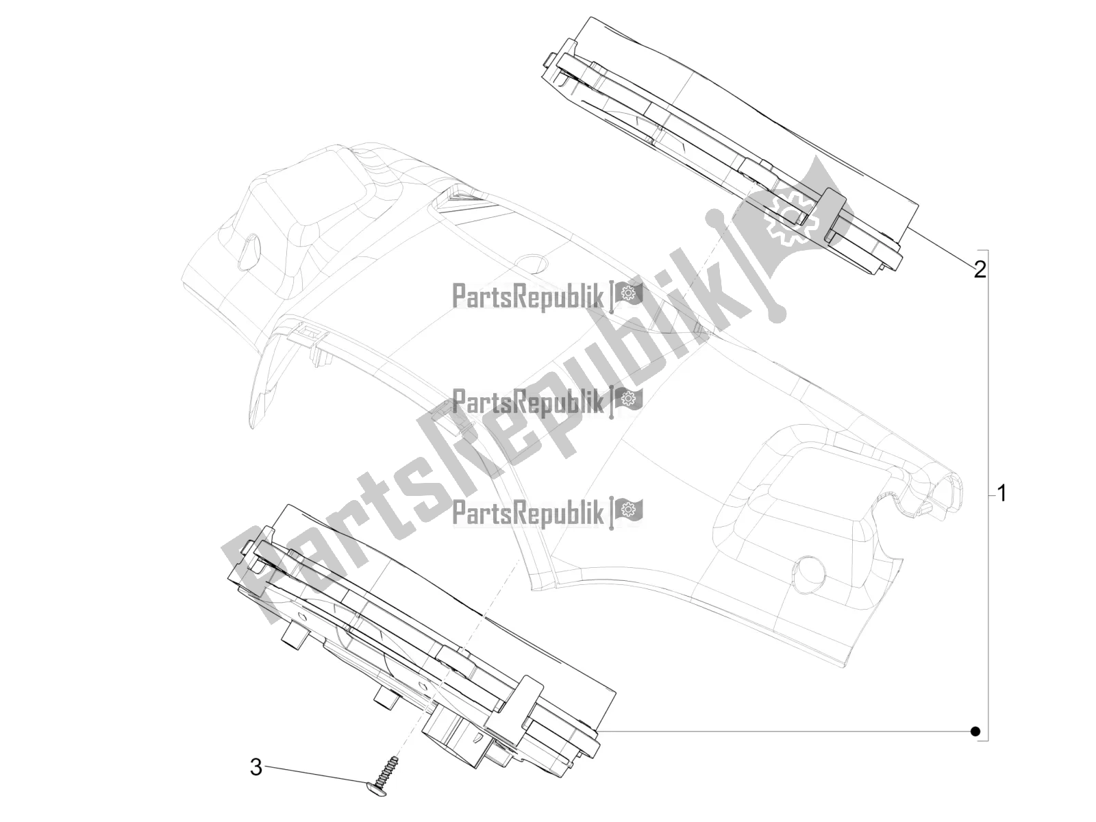 All parts for the Meter Combination - Cruscotto of the Vespa Sprint 50 4T 4V USA 2017