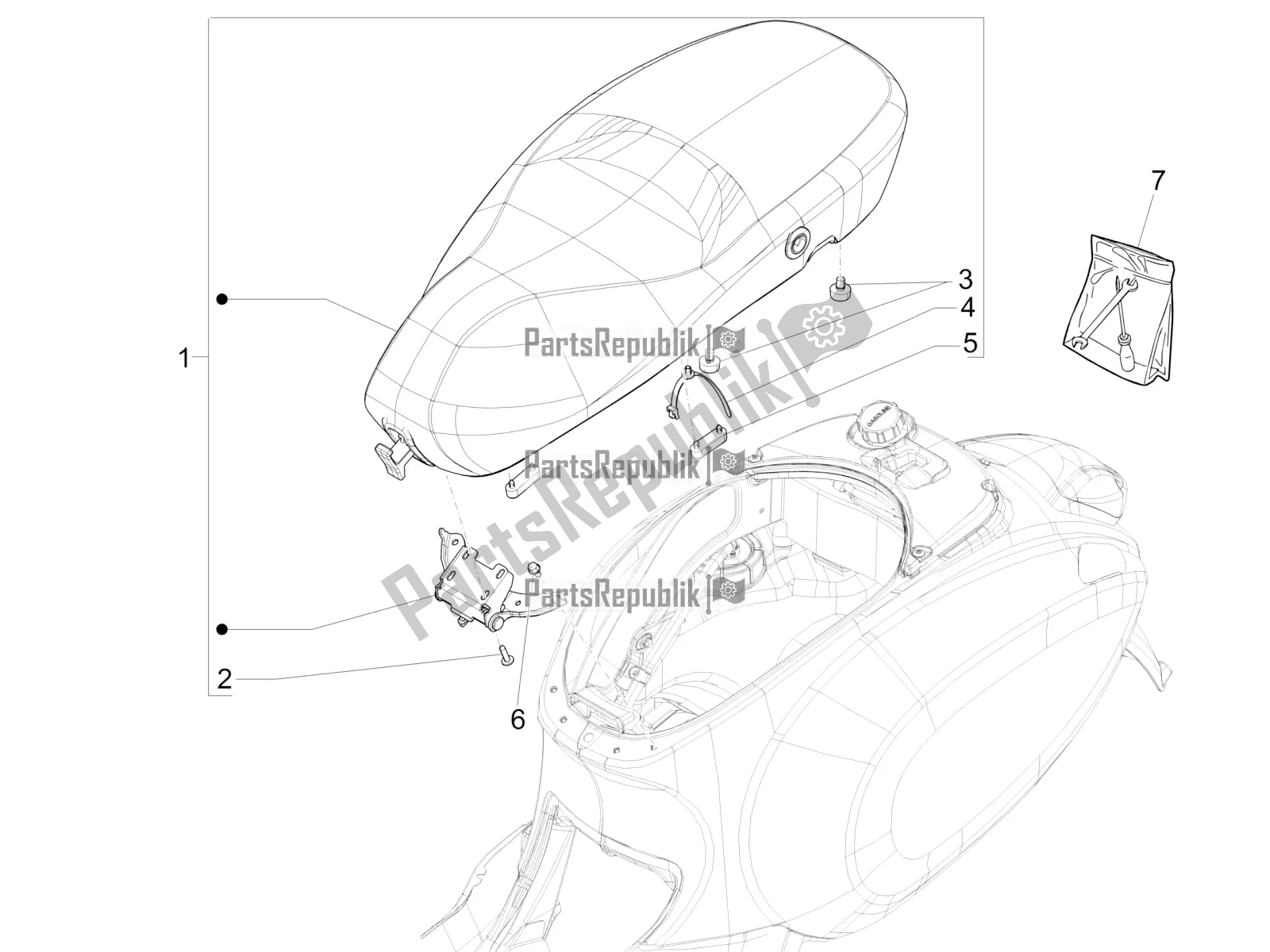 Todas las partes para Silla De Montar / Asientos de Vespa Sprint 50 4T 4V USA 2017