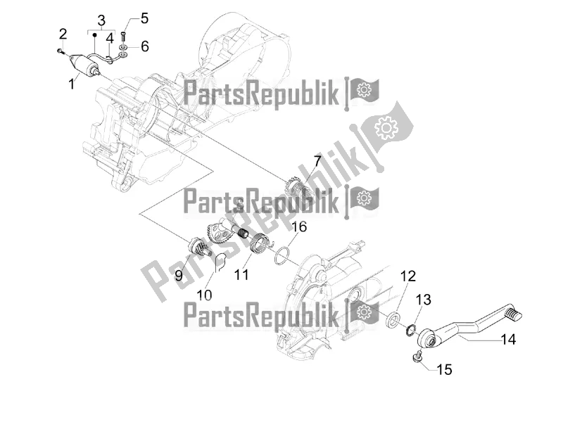 Toutes les pièces pour le Stater - Démarreur électrique du Vespa Sprint 50 4T 4V USA 2017