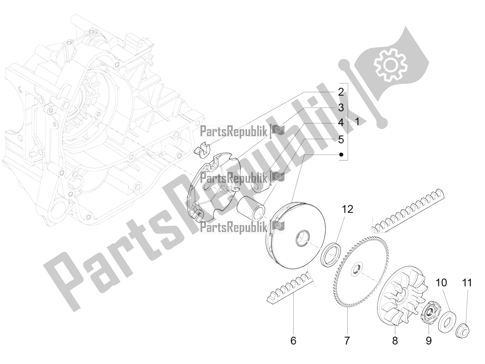 Toutes les pièces pour le Poulie Motrice du Vespa Sprint 50 4T 4V USA 2018