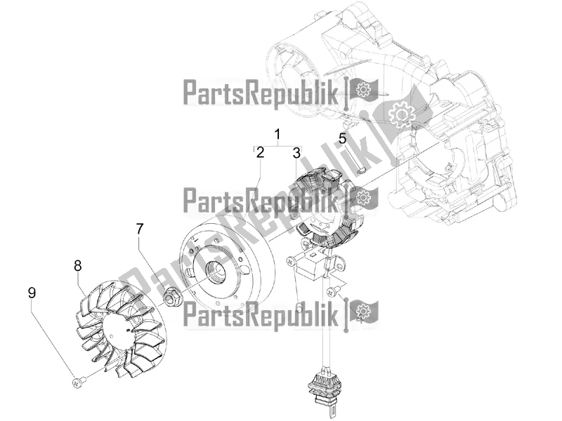 Todas las partes para Volante Magneto de Vespa Sprint 50 4T 4V USA 2018