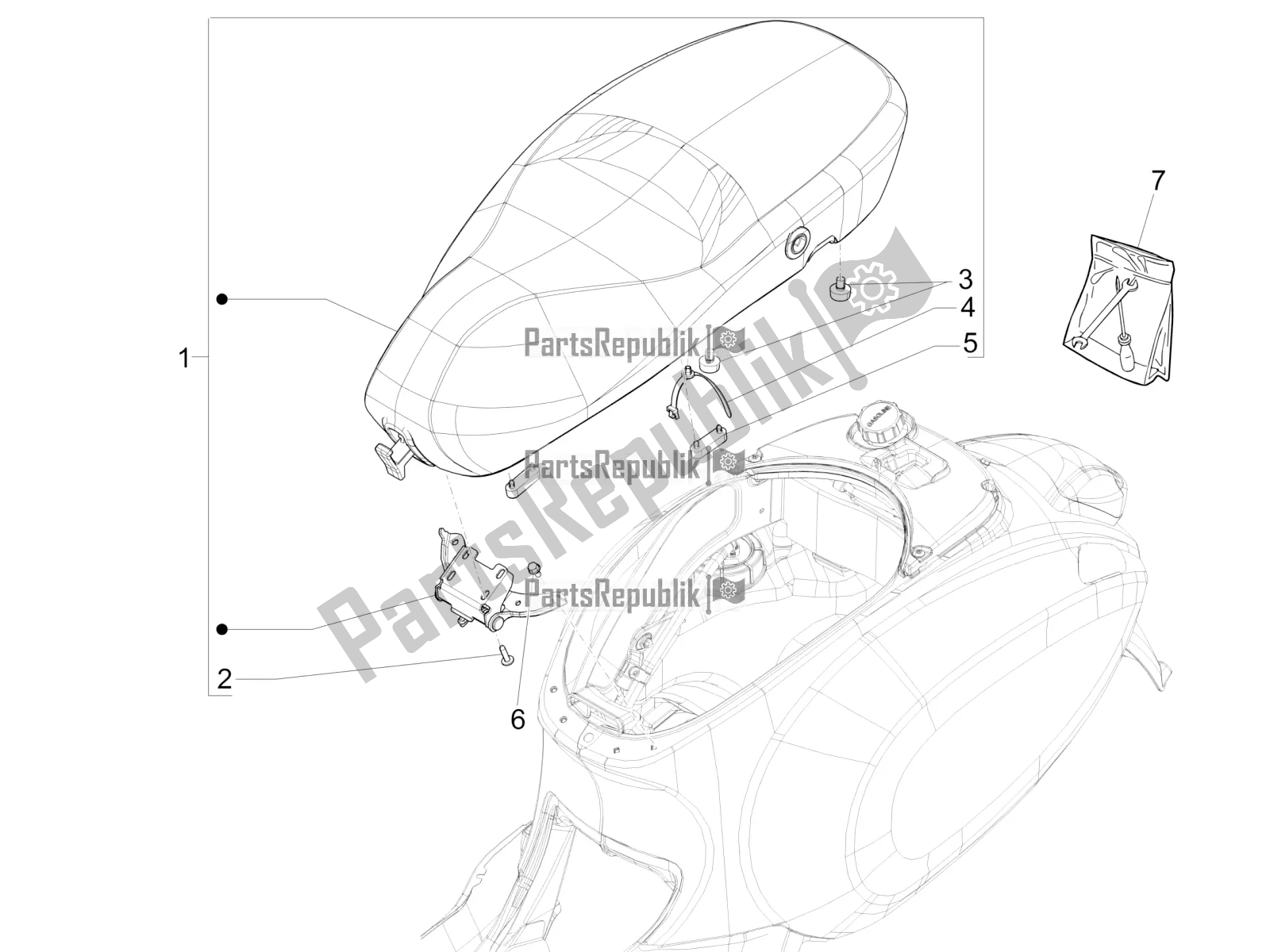 Toutes les pièces pour le Selle / Sièges du Vespa Sprint 50 4T 4V USA 2018