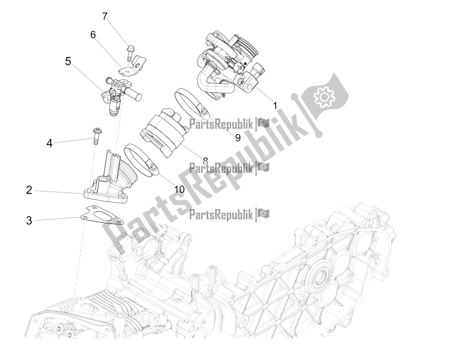 Tutte le parti per il Throttle Body - Injector - Induction Joint del Vespa Sprint Sport 150 Iget 2016