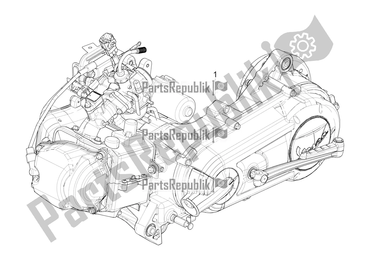All parts for the Engine, Assembly of the Vespa SXL 125 4T 3V Apac 2017