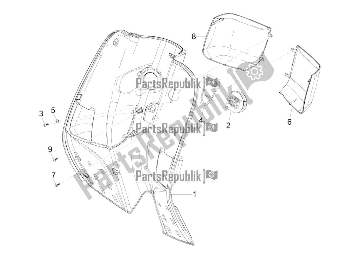 Todas las partes para Guantera Frontal - Panel De Rodilleras de Vespa SXL 125 4T 3V Apac 2017
