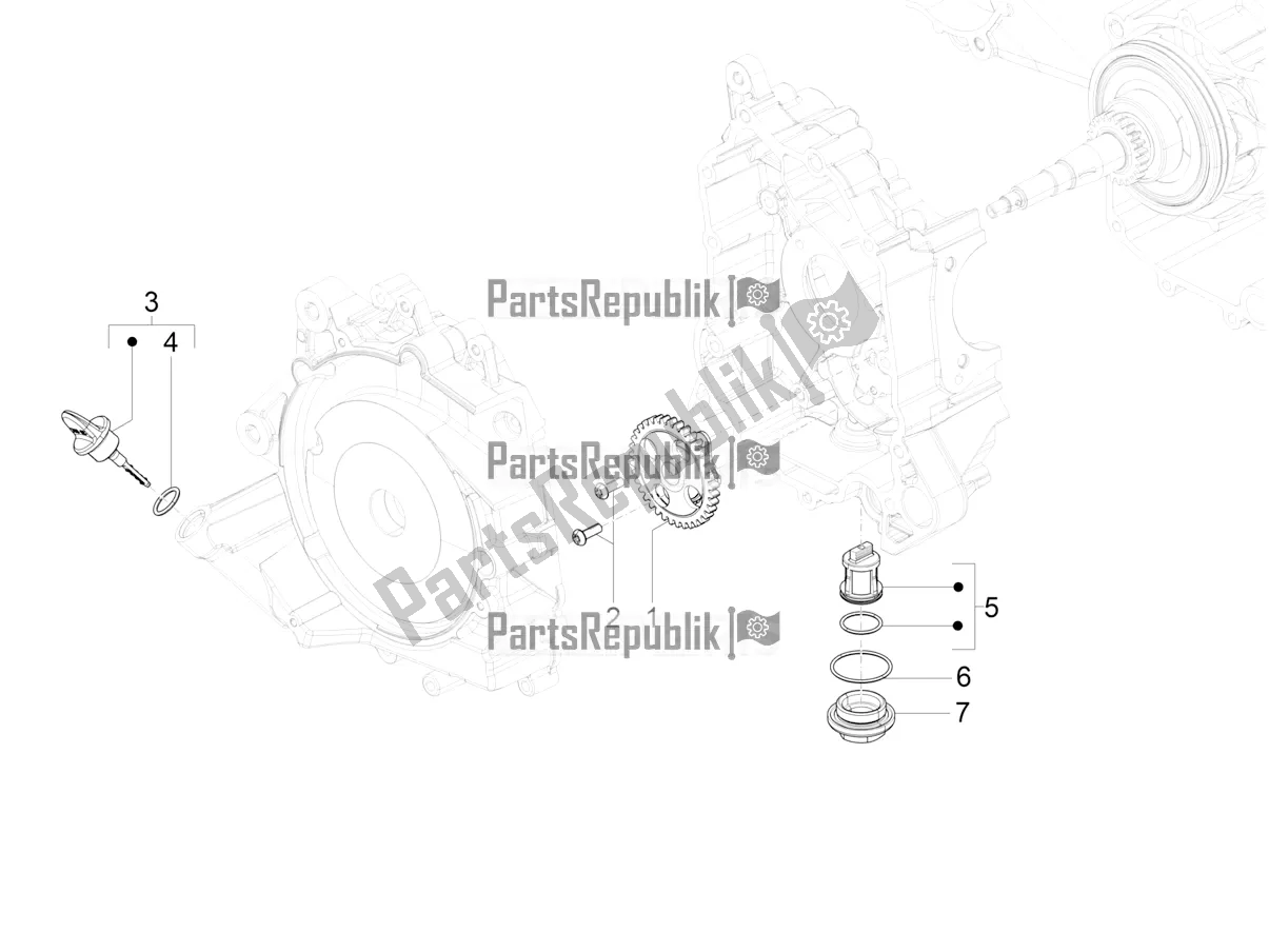 Todas as partes de Bomba De óleo do Vespa SXL 125 4T 3V Apac 2017
