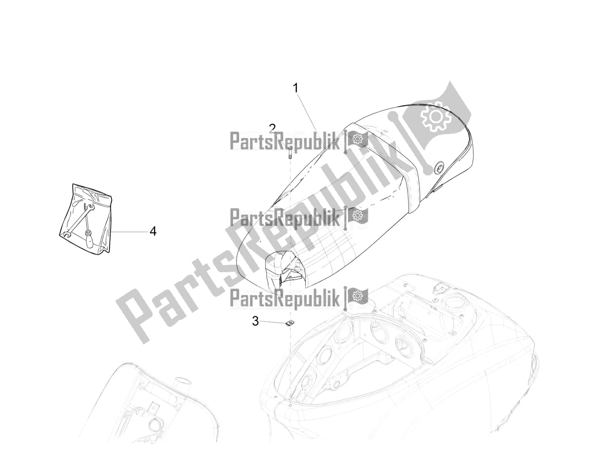 All parts for the Saddle/seats of the Vespa SXL 125 4T 3V Apac 2017