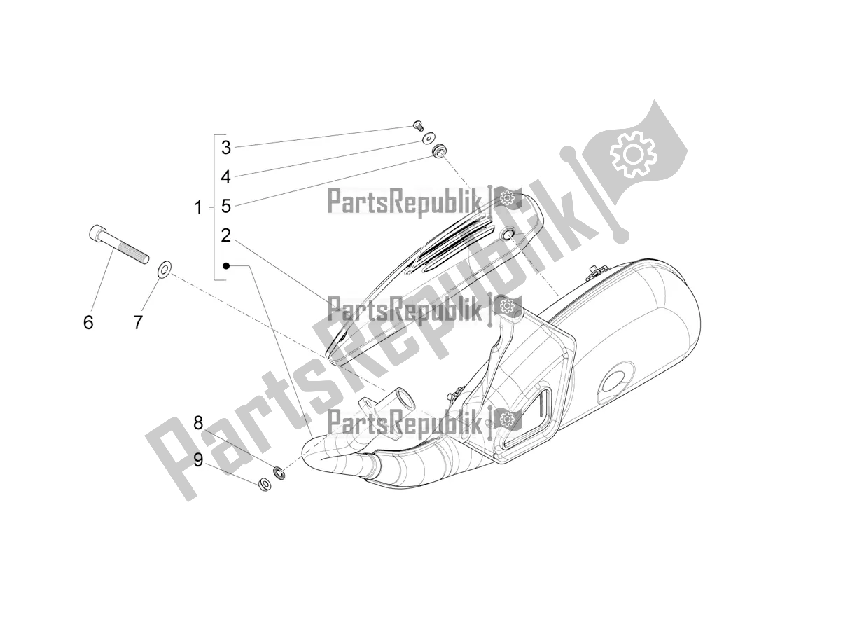 All parts for the Silencer of the Vespa SXL 125 4T 3V Apac 2017