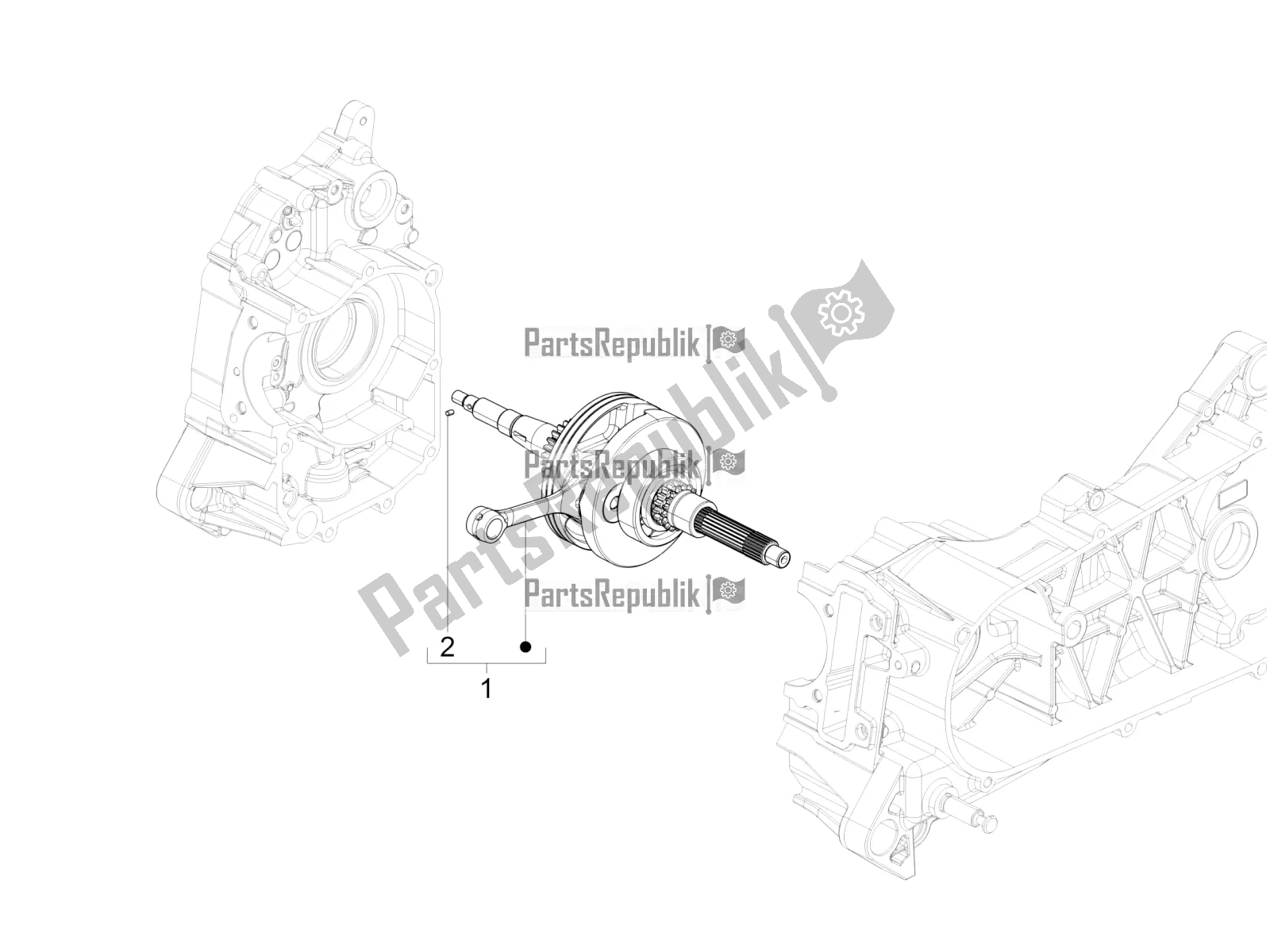 All parts for the Crankshaft of the Vespa SXL 125 4T 3V Apac 2018