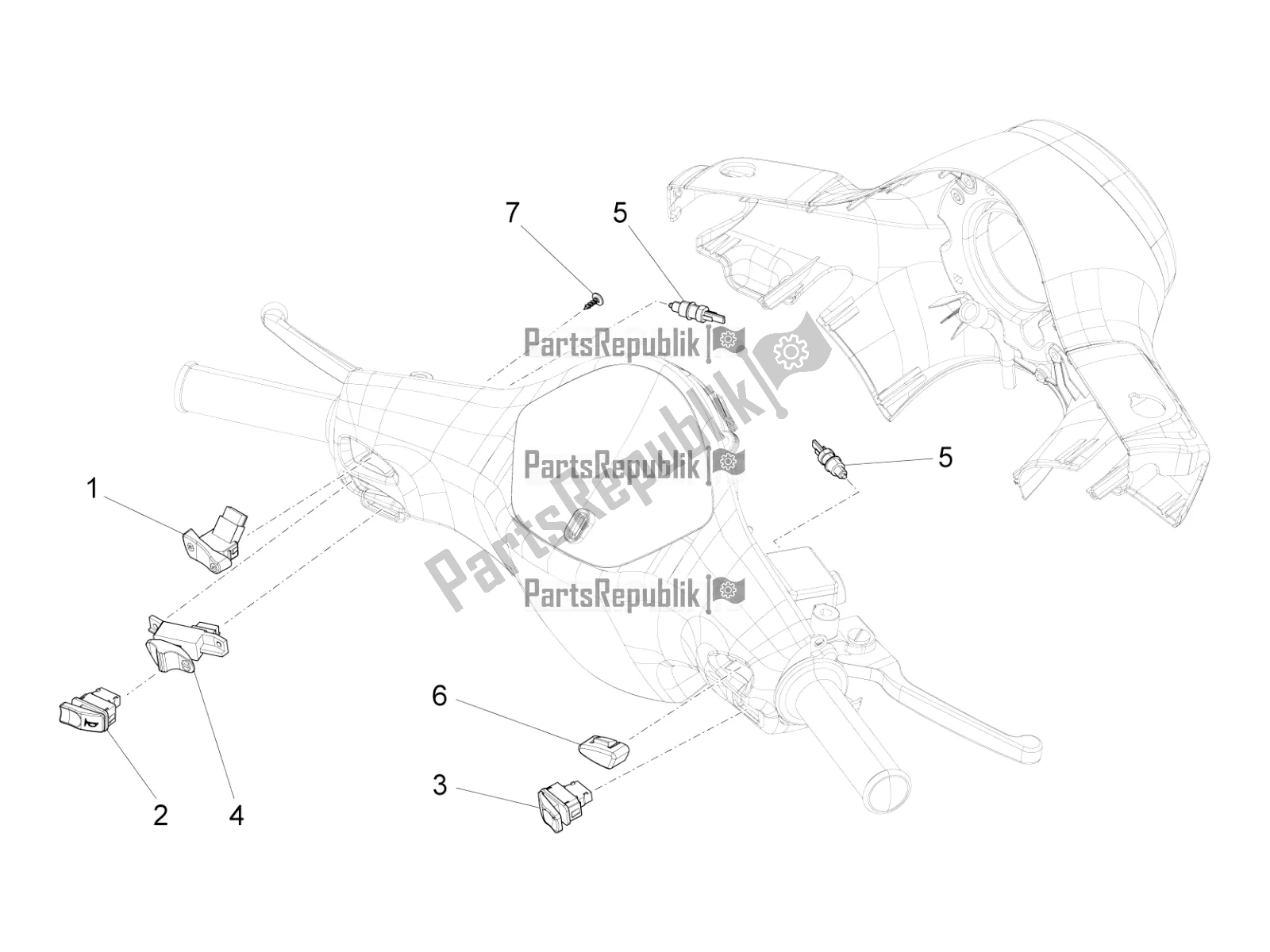 All parts for the Selectors - Switches - Buttons of the Vespa SXL 125 4T 3V Apac 2018