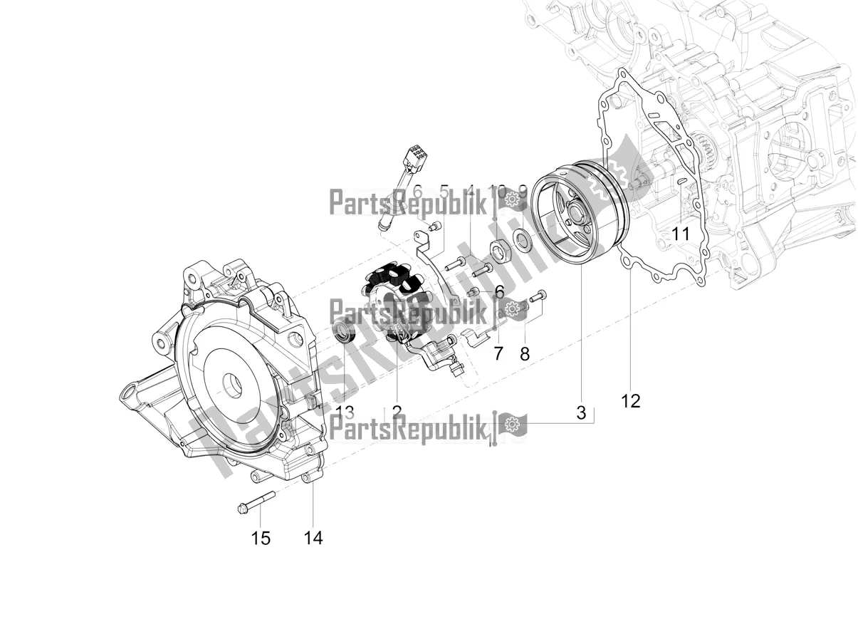 Toutes les pièces pour le Volant Magnéto du Vespa SXL 125 4T 3V Apac 2019