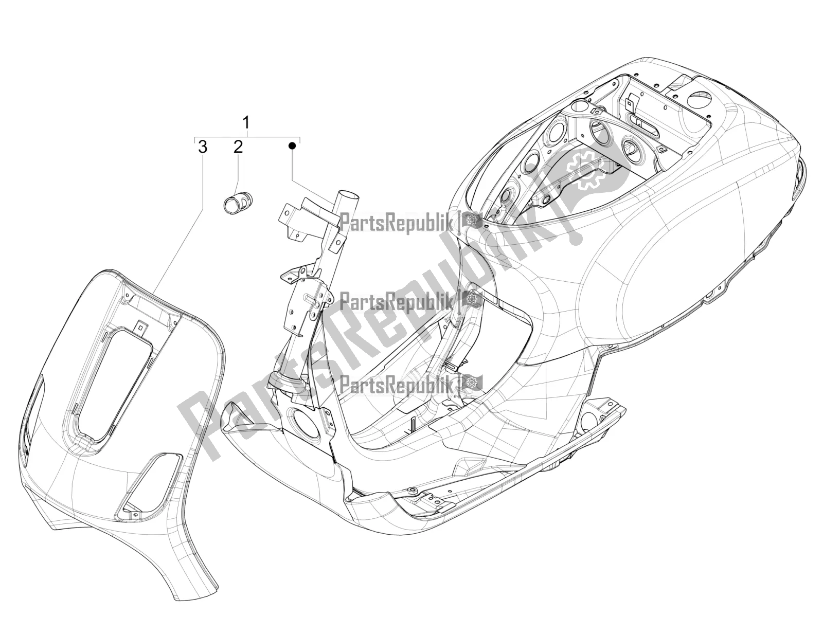 Tutte le parti per il Telaio / Carrozzeria del Vespa SXL 125 4T 3V Apac 2019
