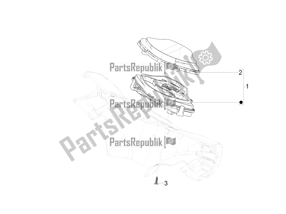 Toutes les pièces pour le Combinaison De Compteurs - Cruscotto du Vespa SXL 125 4T 3V Apac 2019