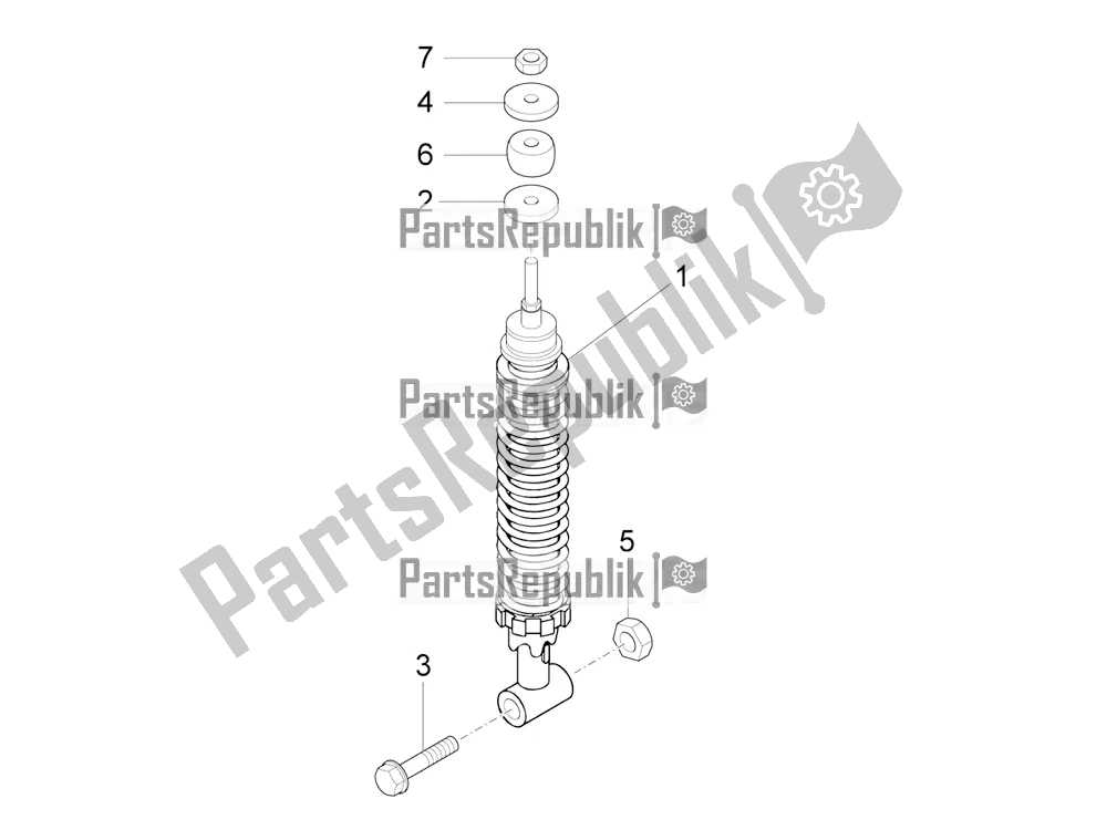 Toutes les pièces pour le Suspension Arrière - Amortisseur / S du Vespa SXL 125 4T 3V Apac 2019