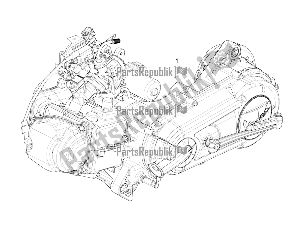 Toutes les pièces pour le Moteur, Assemblage du Vespa SXL 125 4T 3V Apac 2020