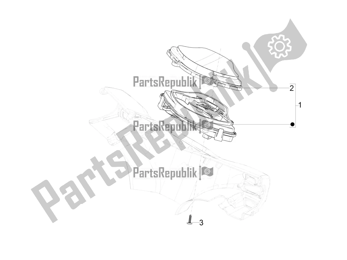 Tutte le parti per il Combinazione Metro - Cruscotto del Vespa SXL 125 4T 3V Apac 2020