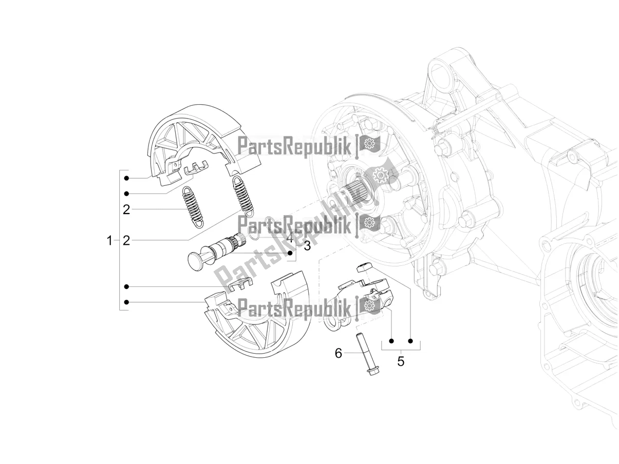 Toutes les pièces pour le Frein Arrière - Mâchoire De Frein du Vespa SXL 125 4T 3V Apac 2020