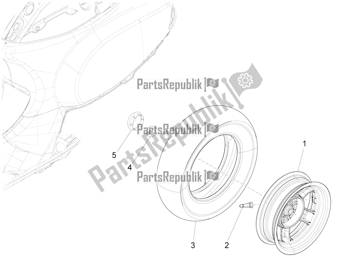 Toutes les pièces pour le Roue Arrière du Vespa SXL 125 4T 3V Apac 2020