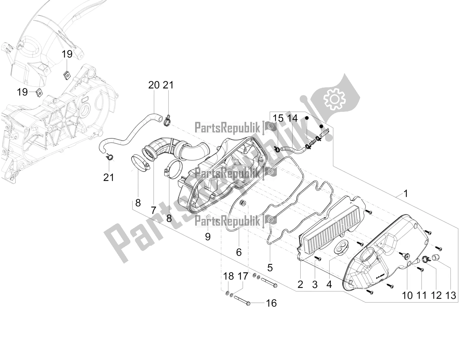 Wszystkie części do Filtr Powietrza Vespa SXL 125 4T 3V Apac 2021