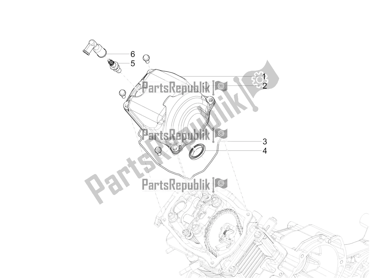 Todas as partes de Tampa Da Cabeça Do Cilindro do Vespa SXL 125 4T 3V Apac 2021