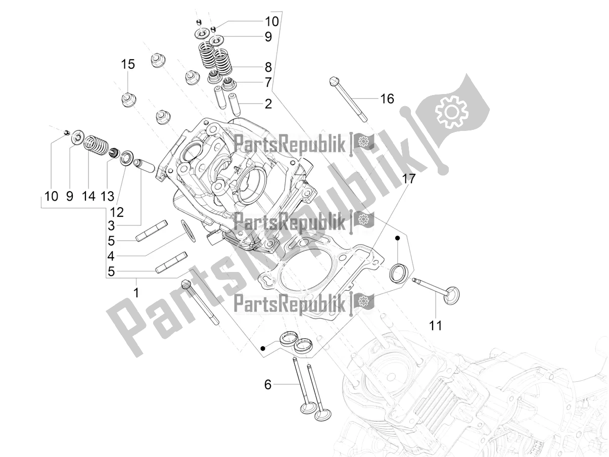 Todas as partes de Cylinder Head Unit - Valve do Vespa SXL 125 4T 3V Apac 2021