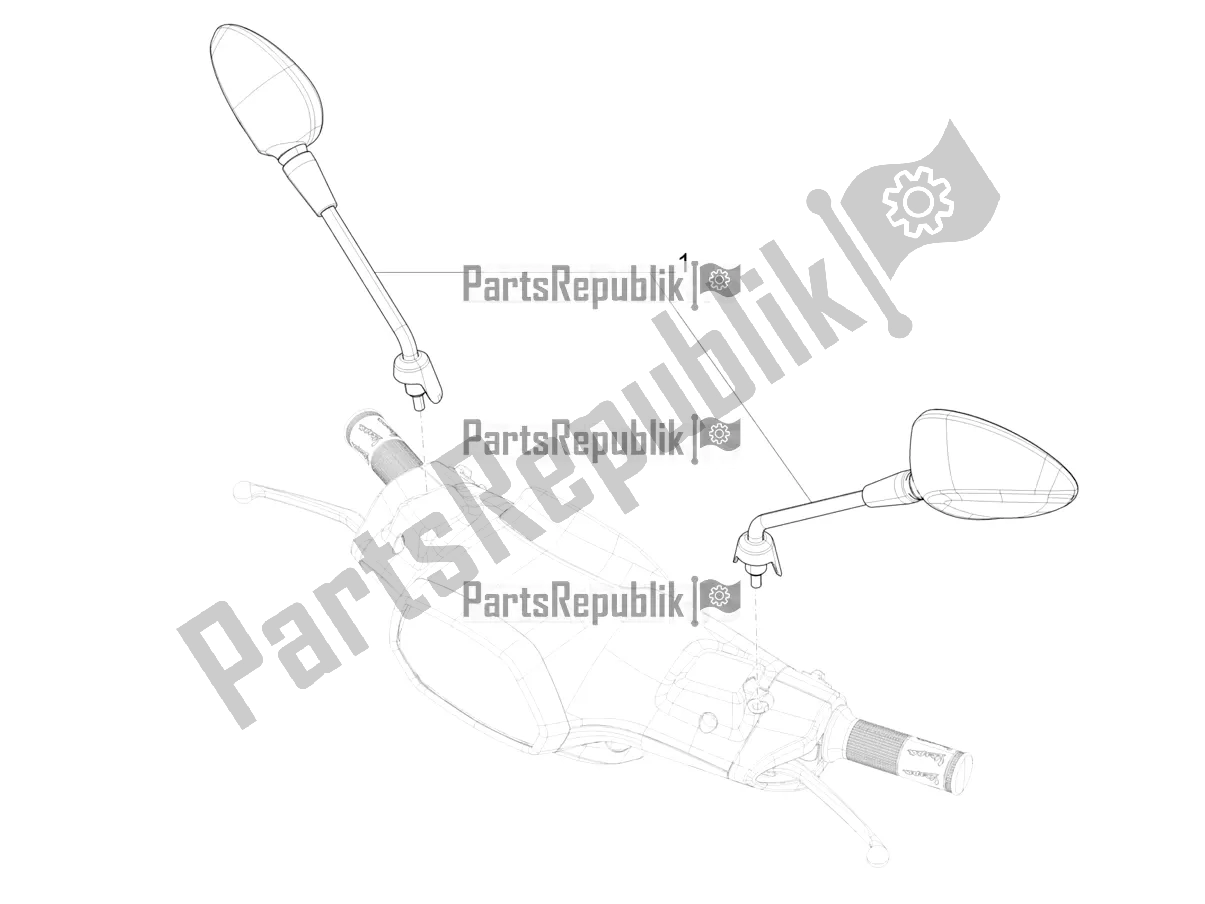 All parts for the Driving Mirror/s of the Vespa SXL 125 4T 3V Apac 2021