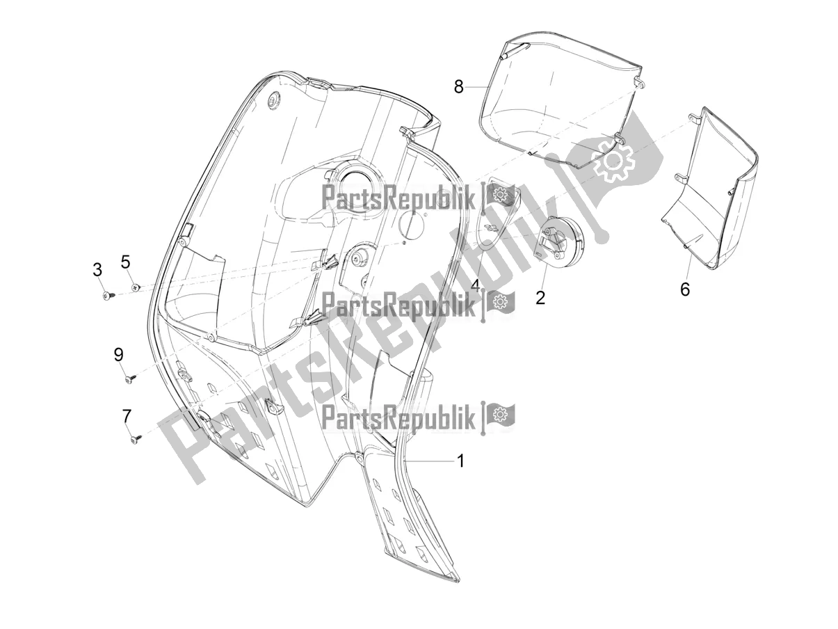 Todas las partes para Guantera Frontal - Panel De Rodilleras de Vespa SXL 125 4T 3V Apac 2021