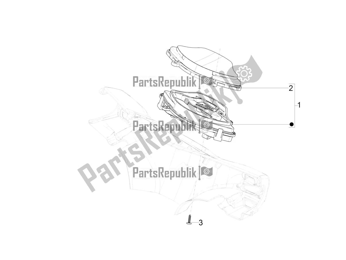 Todas as partes de Combinação De Metros - Cruscotto do Vespa SXL 125 4T 3V Apac 2021