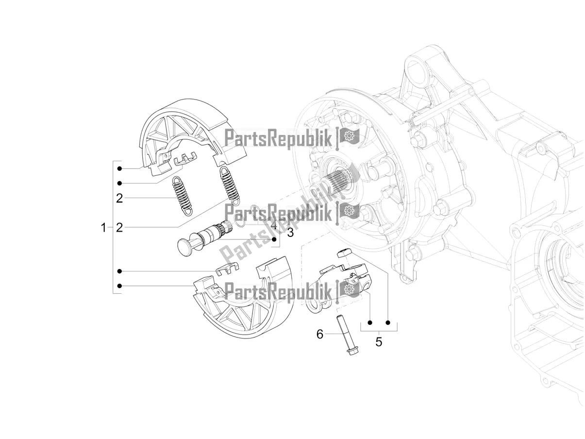 Toutes les pièces pour le Frein Arrière - Mâchoire De Frein du Vespa SXL 125 4T 3V Apac 2021