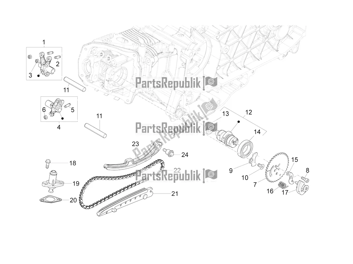 Tutte le parti per il Unità Di Supporto Leve A Dondolo del Vespa SXL 125 4T 3V Apac 2021