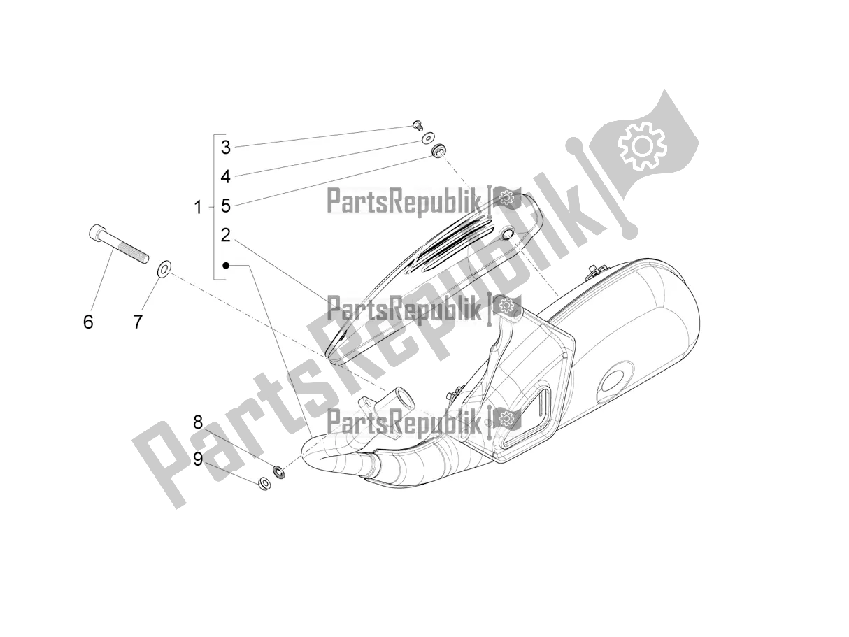 Toutes les pièces pour le Silencieux du Vespa SXL 125 4T 3V Apac 2021