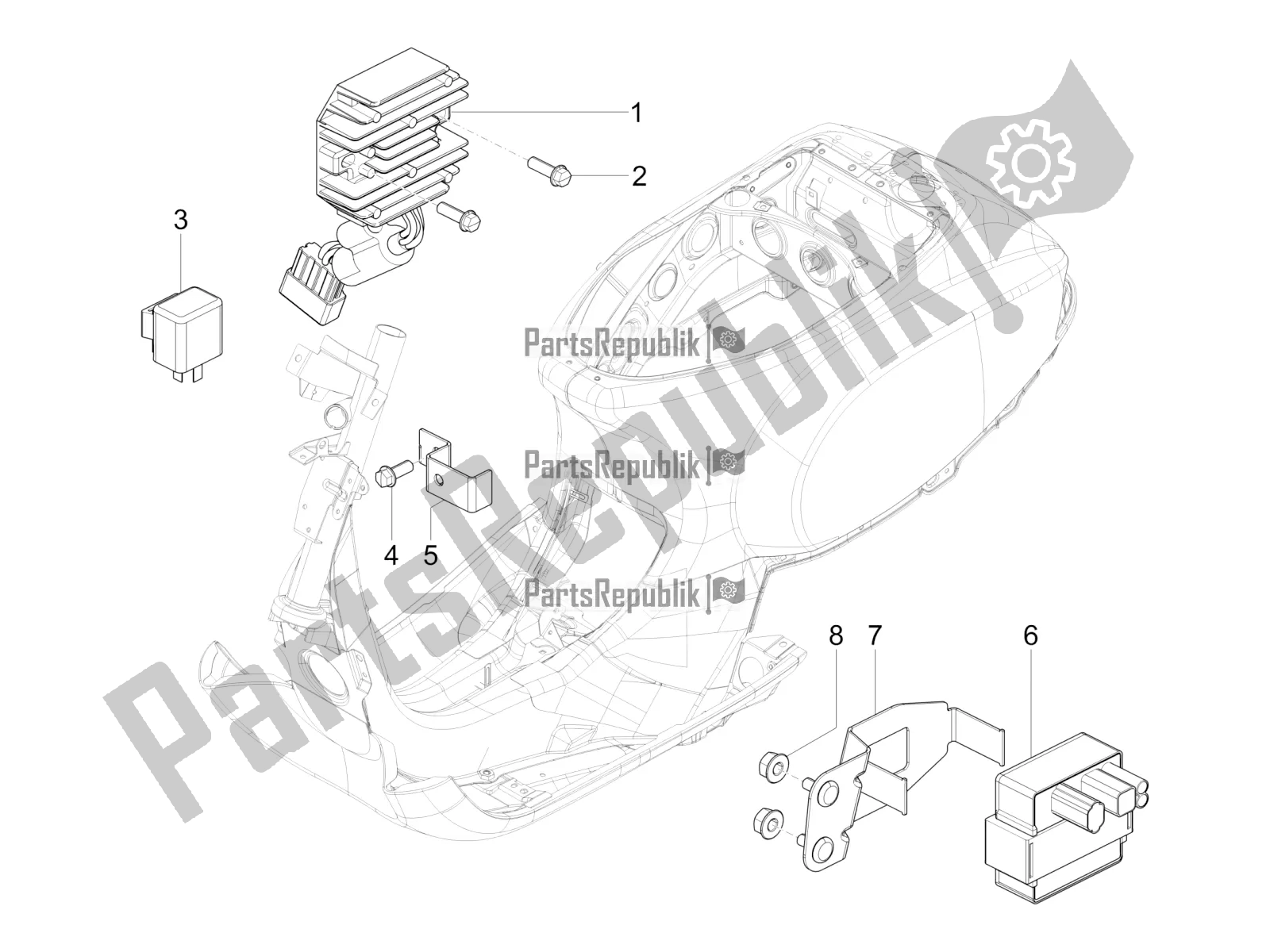 Toutes les pièces pour le Régulateurs De Tension - Unités De Commande électronique (ecu) - H. T. Bobine du Vespa SXL 125 4T 3V Apac 2021