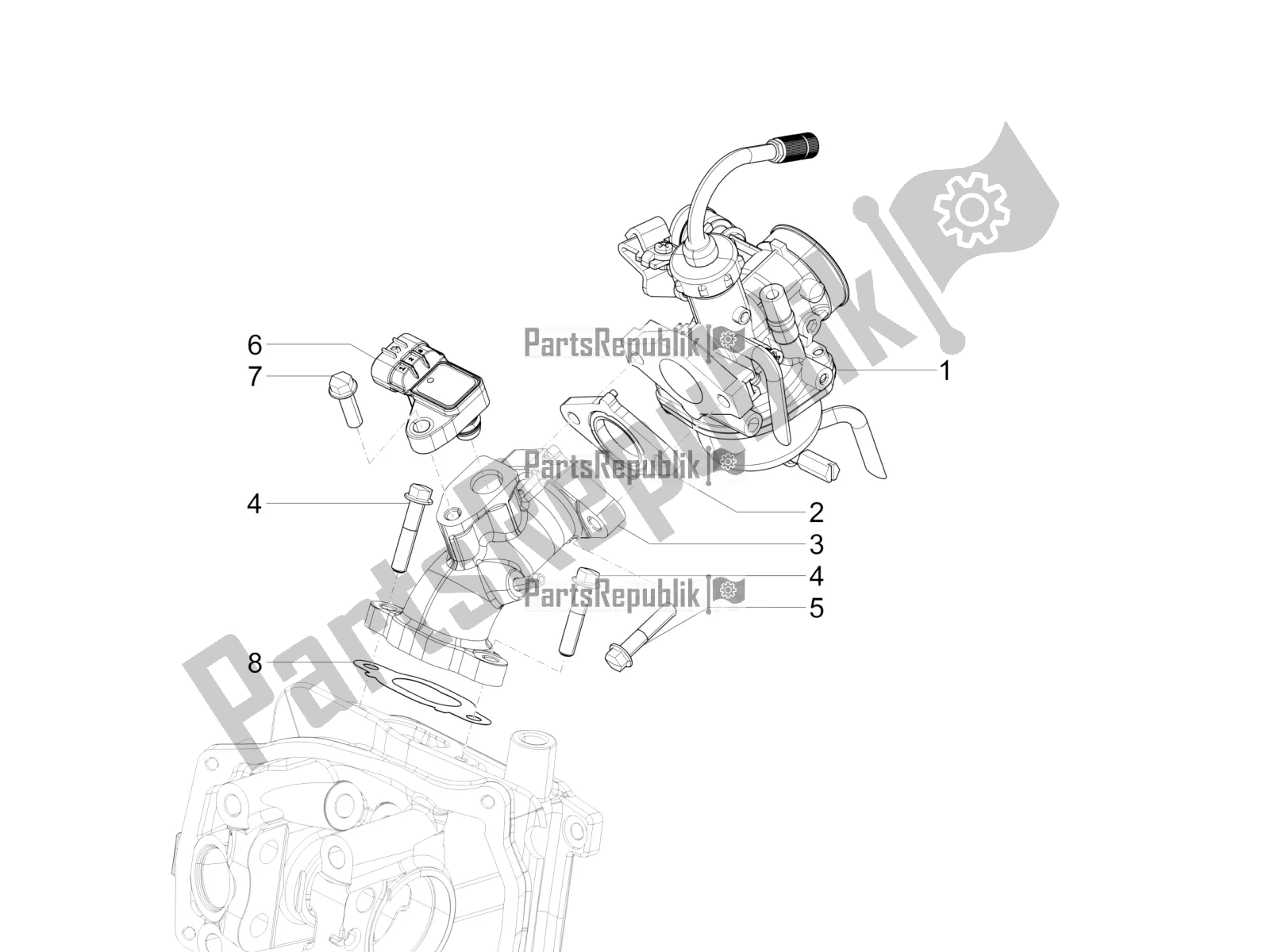 Toutes les pièces pour le Carburateur, Montage - Tuyau Union du Vespa SXL 125 4T 3V Apac 2022