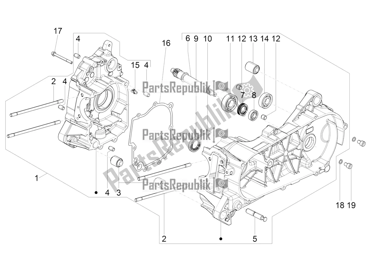 Toutes les pièces pour le Carter du Vespa SXL 125 4T 3V Apac 2022