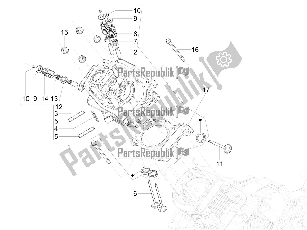 Tutte le parti per il Cylinder Head Unit - Valve del Vespa SXL 125 4T 3V Apac 2022