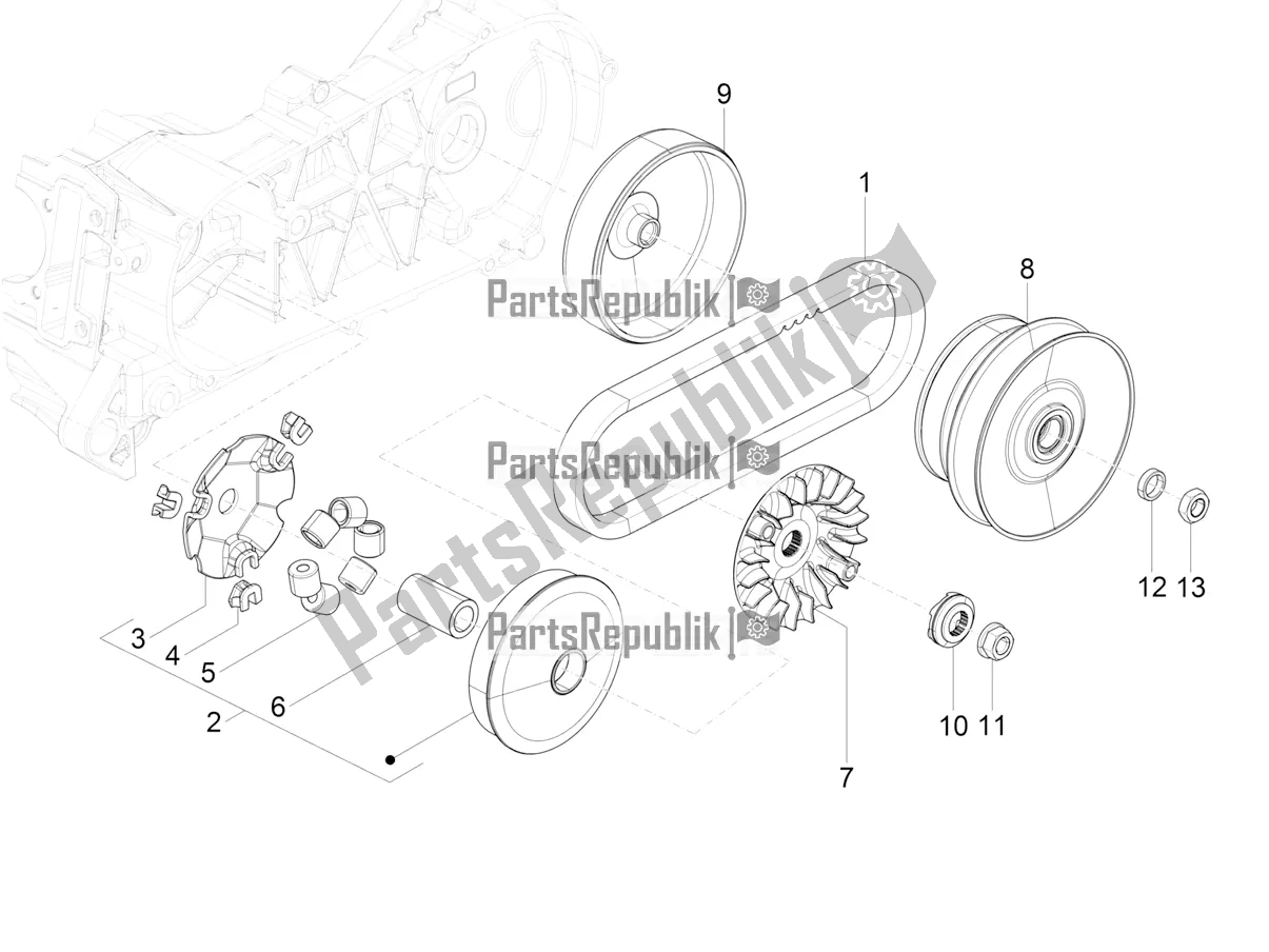 Toutes les pièces pour le Poulie Motrice du Vespa SXL 125 4T 3V Apac 2022