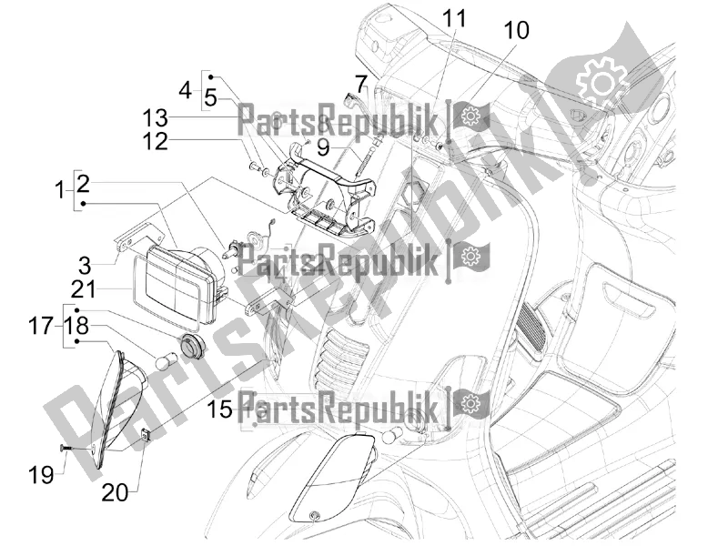 All parts for the Front Headlamps - Turn Signal Lamps of the Vespa SXL 125 4T 3V Apac 2022