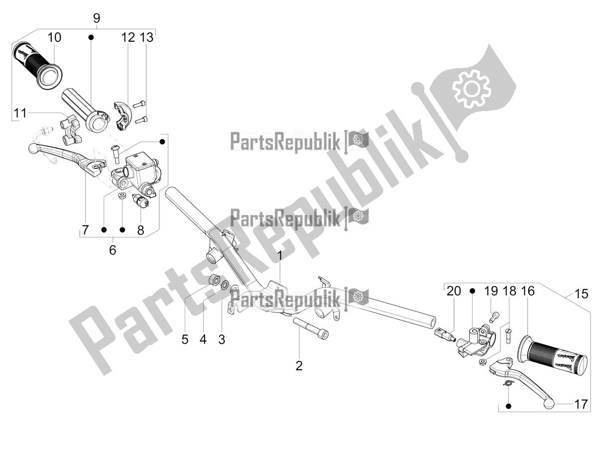 Toutes les pièces pour le Guidon - Master Cil. Du Vespa SXL 125 4T 3V Apac 2022