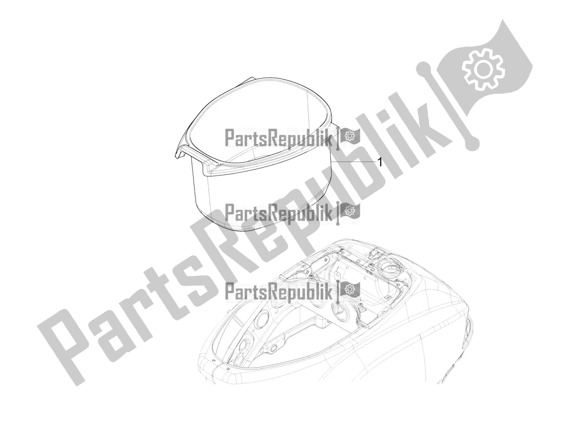 Tutte le parti per il Alloggiamento Casco - Sotto La Sella del Vespa SXL 125 4T 3V Apac 2022