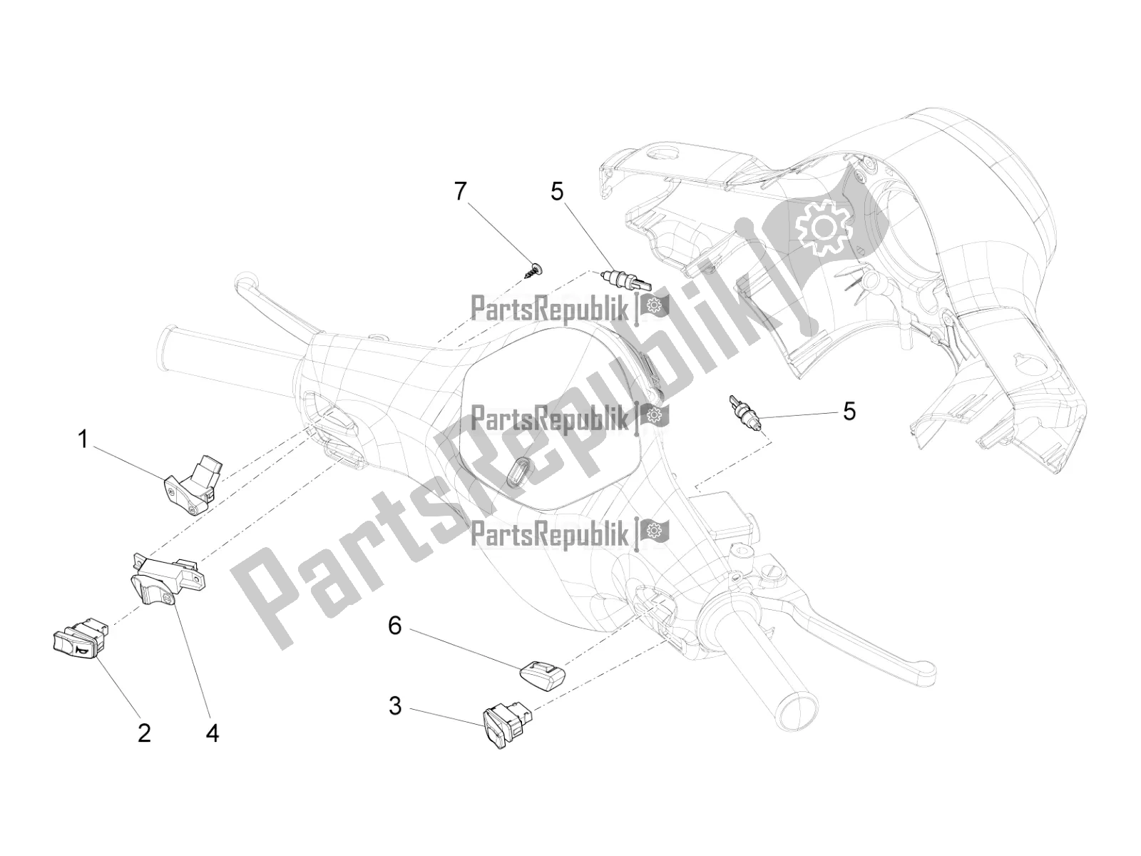Toutes les pièces pour le Sélecteurs - Interrupteurs - Boutons du Vespa SXL 125 4T 3V Apac 2022