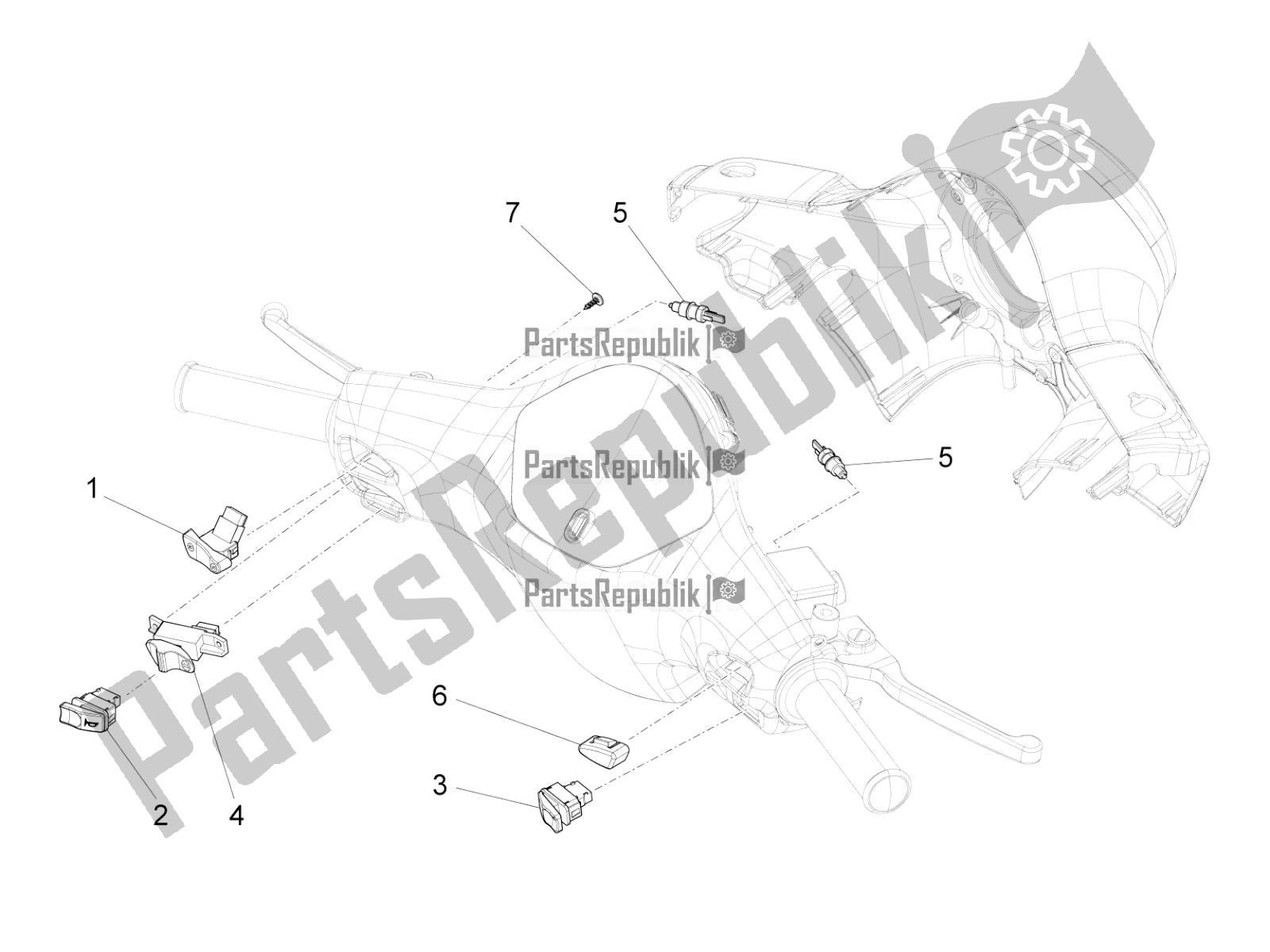 Toutes les pièces pour le Sélecteurs - Interrupteurs - Boutons du Vespa SXL 125 4T 3V Apac 2022