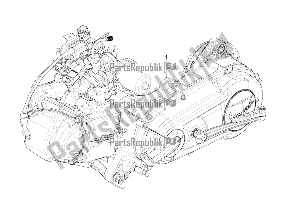 All parts for the Engine, Assembly of the Vespa SXL 150 4T 3V Apac 2019